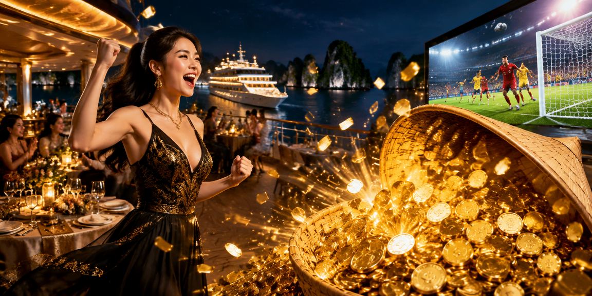 Người đội nón lá tại vịnh Hạ Long theo dõi cược thể thao trên điện thoại
